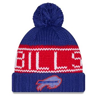Women's New Era Royal Buffalo Bills 2026 Sideline Cold Weather Cuffed Knit Hat with Pom