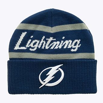 Men's Mitchell & Ness Blue Tampa Bay Lightning Head Coach Cuffed Knit Hat