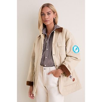 Women's Tuckernuck Stone Detroit Lions Full-Snap Barn Jacket