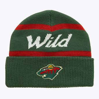 Men's Mitchell & Ness Green Minnesota Wild Head Coach Cuffed Knit Hat