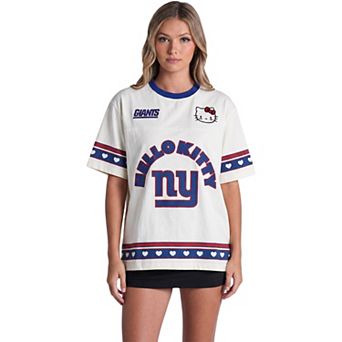 Women's The Wild Collective x Hello Kitty Cream New York Giants Oversized T-Shirt