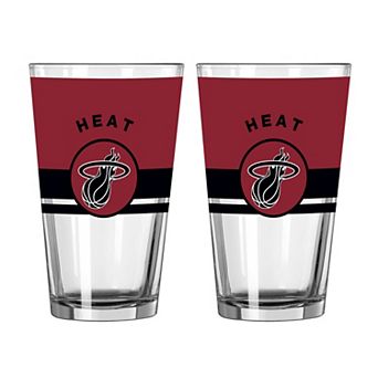 Logo Brands Miami Heat Two-Piece 16oz. Horizon Pint Glass Set