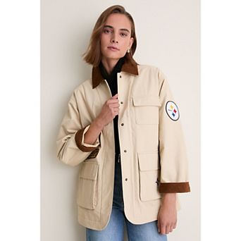 Women's Tuckernuck Stone Pittsburgh Steelers Full-Snap Barn Jacket