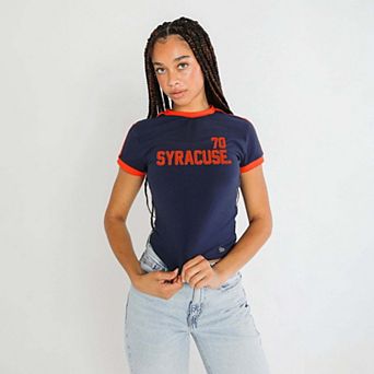 Women's Hype and Vice Navy Syracuse Orange Cropped Goalie Baby T-Shirt