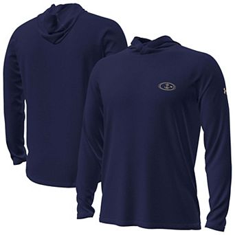 Men's Under Armour Navy Navy Midshipmen 2026 Sideline Vanish Long Sleeve Hooded T-Shirt