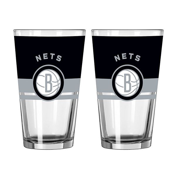 Logo Brands Brooklyn Nets Two-Piece 16oz. Horizon Pint Glass Set