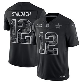 Men's Nike Roger Staubach Black Dallas Cowboys 2026 Salute to Service Retired Player Stitched Limited Jersey