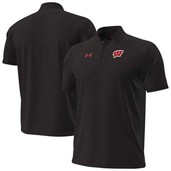 Men's Under Armour Black Wisconsin Badgers 2026 Sideline ArmourDry Polo