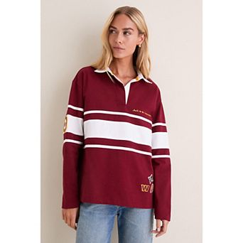 Women's Tuckernuck Burgundy Washington Commanders Rugby Long Sleeve Polo