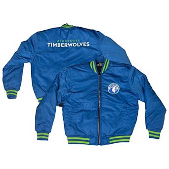 Unisex FISLL Blue/Black Minnesota Timberwolves Reversible Full-Zip Flight Jacket