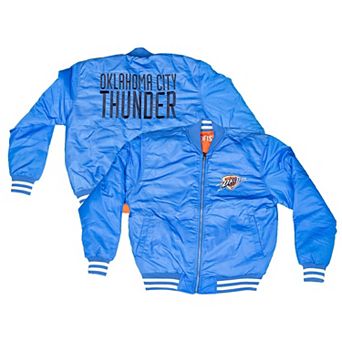Unisex FISLL Blue/Orange Oklahoma City Thunder Reversible Full-Zip Flight Jacket