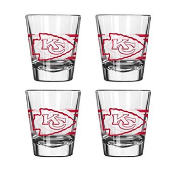 Logo Brands Kansas City Chiefs Four-Piece Stripe Shot Glass Set
