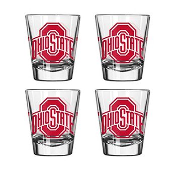 Logo Brands Ohio State Buckeyes Four-Piece Stripe Shot Glass Set