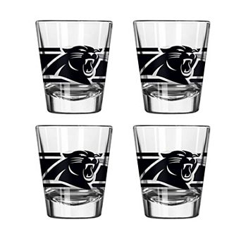 Logo Brands Carolina Panthers Four-Piece Stripe Shot Glass Set