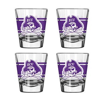 Logo Brands ECU Pirates Four-Piece Stripe Shot Glass Set