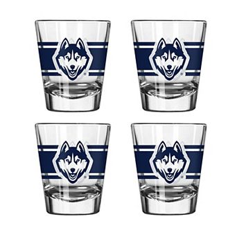 Logo Brands UConn Huskies Four-Piece Stripe Shot Glass Set