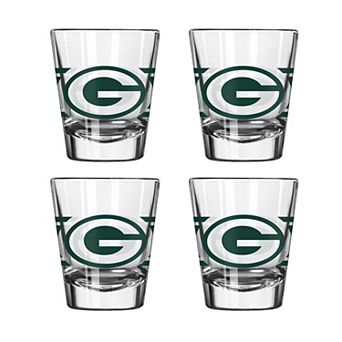 Logo Brands Green Bay Packers Four-Piece Stripe Shot Glass Set