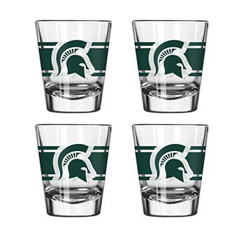 Logo Brands Michigan State Spartans Four-Piece Stripe Shot Glass Set