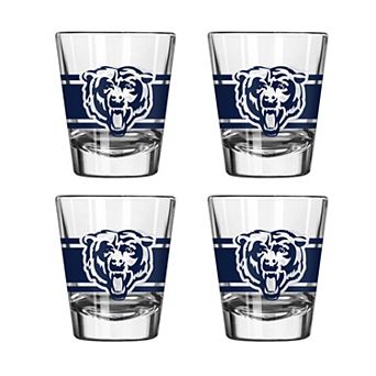 Logo Brands Chicago Bears Four-Piece Stripe Shot Glass Set