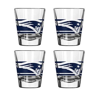 Logo Brands New England Patriots Four-Piece Stripe Shot Glass Set