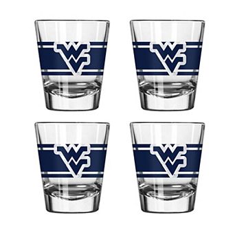 Logo Brands West Virginia Mountaineers Four-Piece Stripe Shot Glass Set
