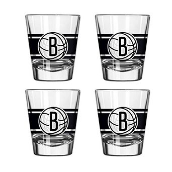 Logo Brands Brooklyn Nets Four-Piece Stripe Shot Glass Set