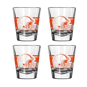 Logo Brands Cleveland Browns Four-Piece Stripe Shot Glass Set