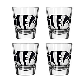 Logo Brands Cincinnati Bengals Four-Piece Stripe Shot Glass Set
