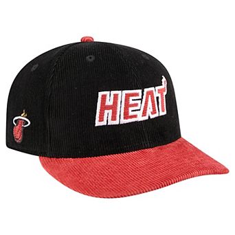 Men's New Era Black/Red Miami Heat Corduroy 9FIFTY Snapback Hat