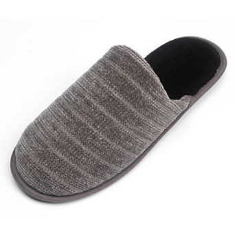 Roxoni Men's Quilted Chenille Scuff Slippers