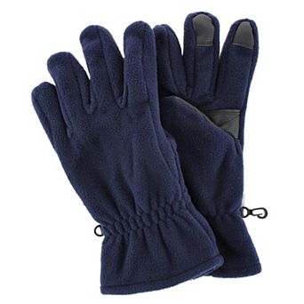 Grand Sierra Men's Sport Microfleece Winter Gloves with Grip Black Navy Gray