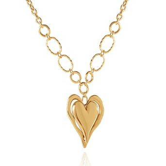 BCBGeneration Cutout Heart Necklace for Women, 18"+3"