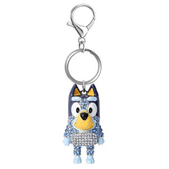 Bluey Bag Charm Pave Crystal, Official License Bluey Charm Keychain with Lobster Clip