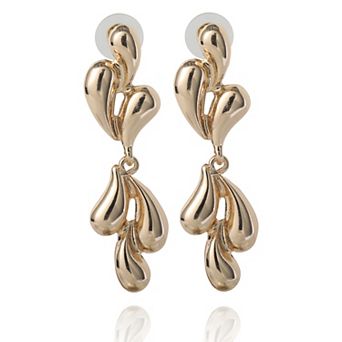 BCBGeneration Squiggle Shape Large Stud Earrings with Dangle Charm