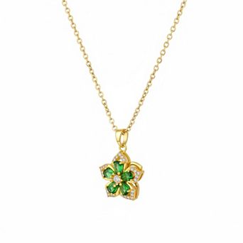 KAUFLY Rotatable Crystal Flower Pendant Necklace Adjustable Fidget Choker Fashion Gift