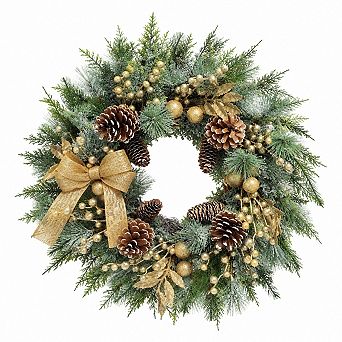 Vintage Farmhouse Christmas Wreath For Front Door Holiday Decor