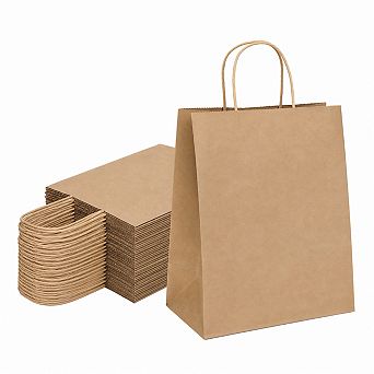 Kraft Paper Gift Bags with Handles for Christmas Halloween