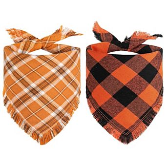 2 Pack Large Fall Dog Bandanas