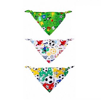 3 Pack Soccer Dog Bandanas