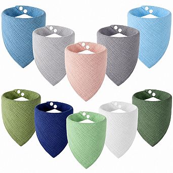 10 Pack Muslin Dog Bandanas