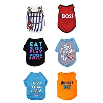 6 Pack Small Dog Shirts
