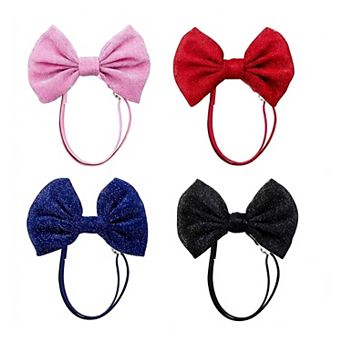 4 Pack Dog Bow Headbands