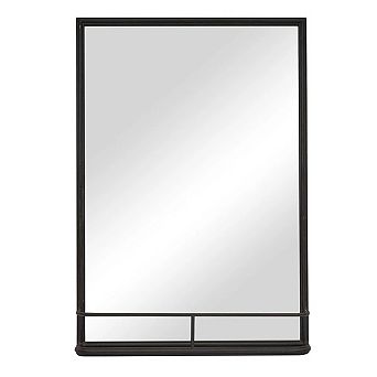 Oldslab Bathroom Vanity Mirror Metal Rectangle Mirror with Shelves
