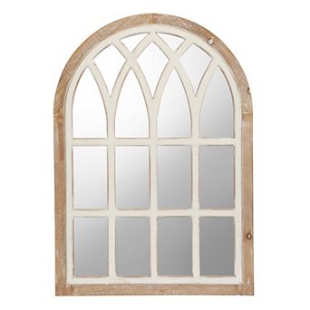 Oldslab Farmhouse Window Pane Mirror, Large Decorative White Wall Mirror for Living Room