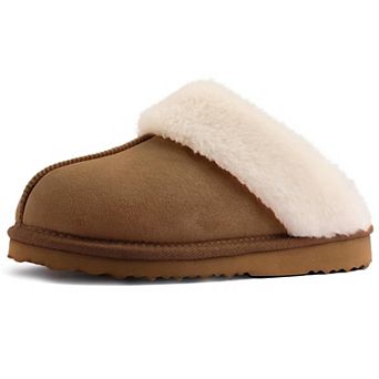 Womens Fuzzy Slippers Warm Slip On Fluffy Winter House Shoes Memory Foam