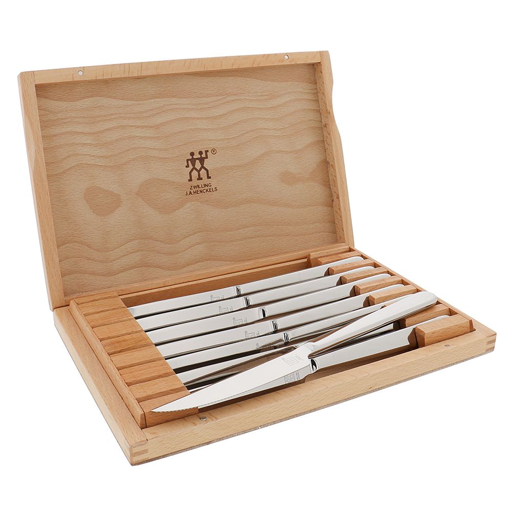 ZWILLING Contemporary 8pc Steak Knife Set, Oval handle Stainless Steel ...