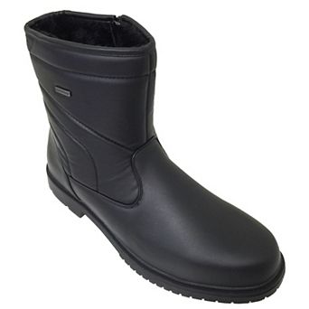 Men's Comfort Winter Boots Faux Leather Fur Lined Side Zipper Warm Shoes