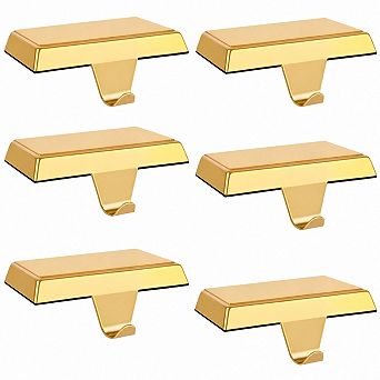 6 pc Heavy Duty Christmas Stocking Holders Non Slip Mantle Hangers Holiday Decor