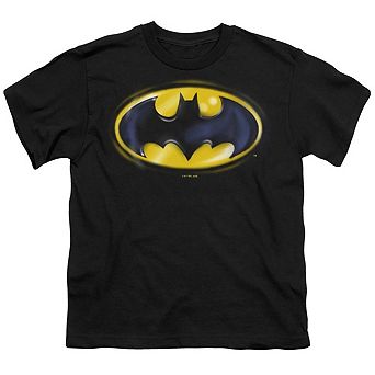 Batman Airbrush Logo Short Sleeve Youth T-Shirt