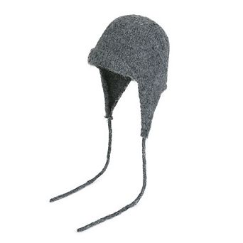 Women's Soft Fuzzy Knit Ear Flap Trapper Hat, Warm Winter Ski Beanie Cap with Tie Strings